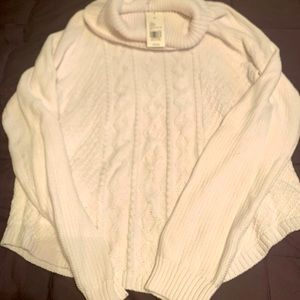 White turtleneck sweater